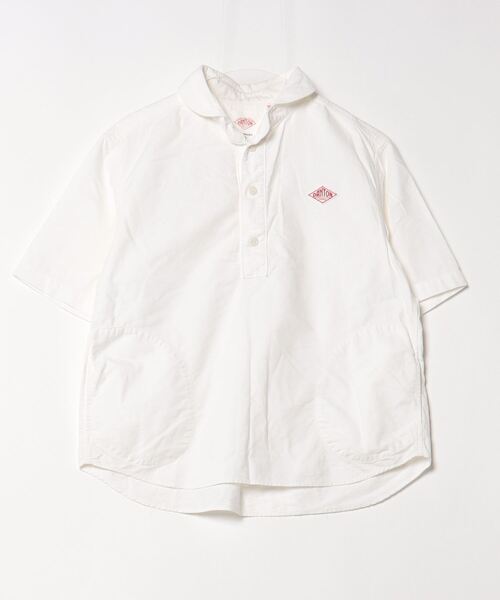 DANTON 半袖シャツ ホワイト サイズ36 五分袖 Danton 「DANTON」 刺繍半袖シャツ 36 ホワイト レディース