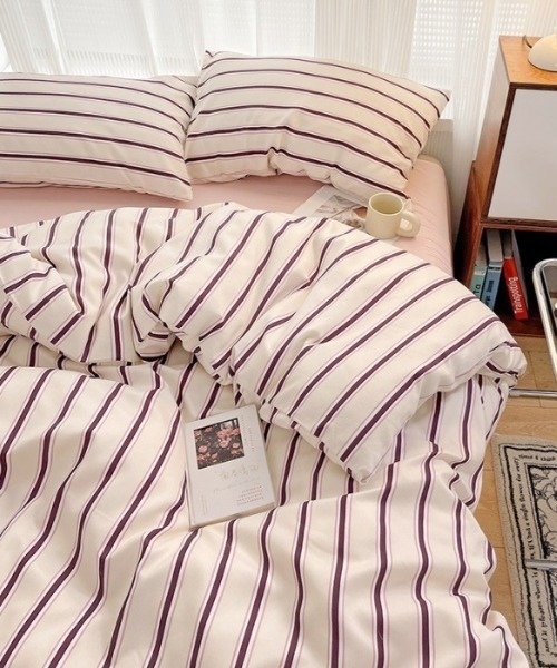 ベッド 寝具 マルチストライプベッドカバー4点セット : ZOZOTOWN