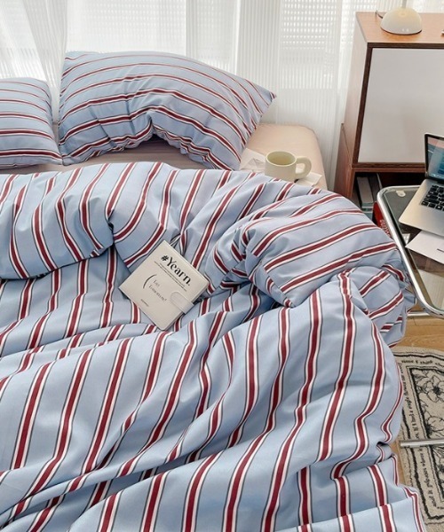 ベッド 寝具 マルチストライプベッドカバー4点セット : ZOZOTOWN