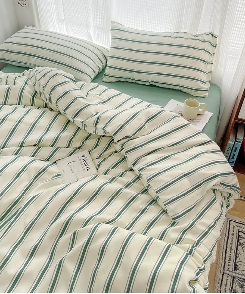 ベッド 寝具 マルチストライプベッドカバー4点セット : ZOZOTOWN
