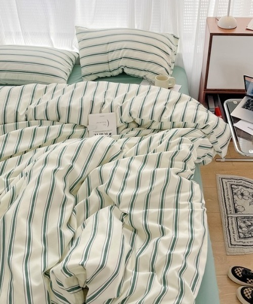 ベッド 寝具 マルチストライプベッドカバー4点セット : ZOZOTOWN