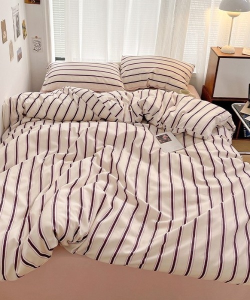 pyornim（ピョルニム） ベッド 寝具 マルチストライプベッドカバー4点