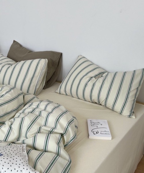 pyornim（ピョルニム） ベッド 寝具 マルチストライプベッドカバー4点