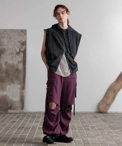 [完売品]HAREピグメントフードベスト HARE（ハレ） ベスト ジレ ピグメントフードベスト(HARE) メンズ