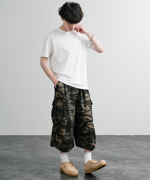rocawear 白黒カーゴショーツ カモ ホルスタイン ジョーツ Rocky Monroe（ロッキーモンロー） ハーフパンツ ワイドパンツ カーゴ