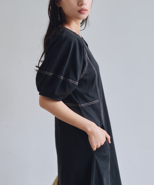 「VANNIE U」 半袖ワンピース FREE アイボリー レディース_画像5