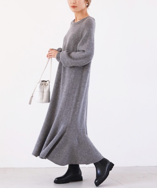 SLOBE IENA（スローブイエナ） ニットワンピース 38 グレー レディース