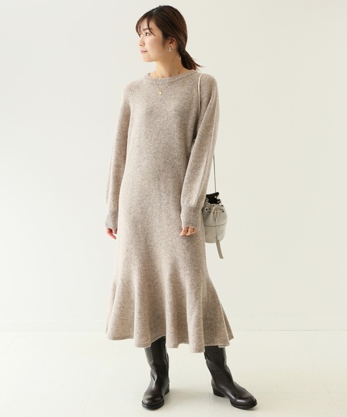 SLOBE IENA（スローブイエナ） ニットワンピース 38 グレー レディース