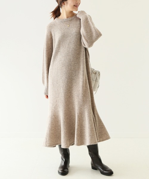 SLOBE IENA（スローブイエナ） ニットワンピース 38 グレー レディース