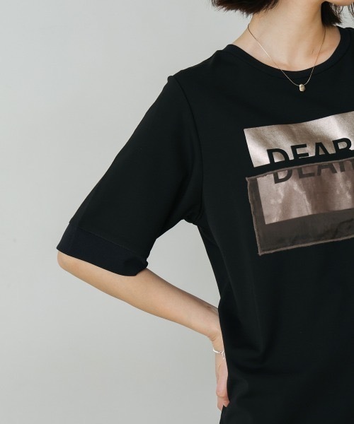 tシャツ 箔BOXロゴTEE レディース