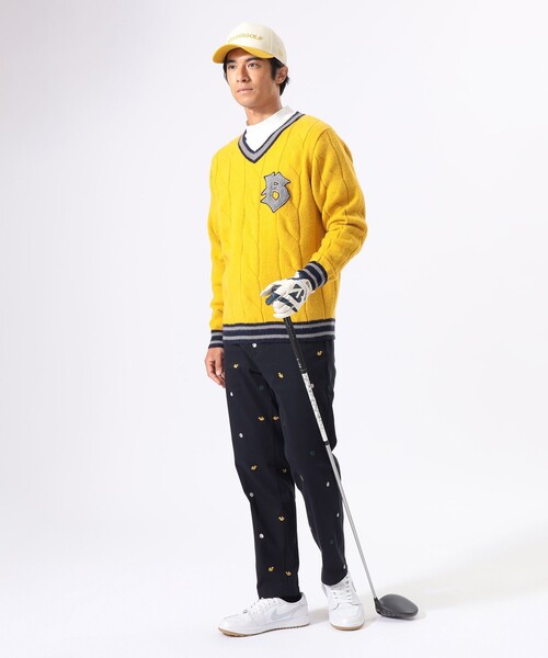 BEAMS GOLF セーター ニット ORANGE LABEL / リブライン Vネック
