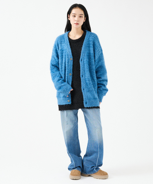 Revo. スマホショルダー カーディガン 「Revo.レボ」 モヘアライク 