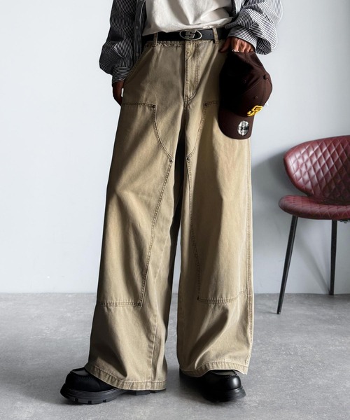 CAHLUMN 2タックコットンチノパンツ CAHLUMN 2タックコットンチノパンツ