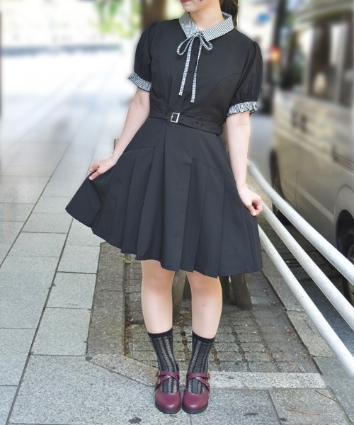 axes femme ワンピース プレッピーライクミニワンピース