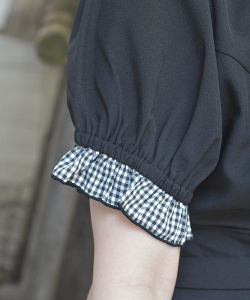 axes femme ビッグリボンチュニック　ミントグリーン　ミニワンピース リボン付きプリーツミニワンピース[品番：IGAW0005492]｜axes