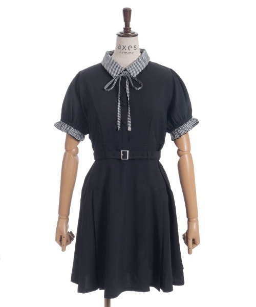 axes femme ネイビーワンピース axes femme】☆アクシーズファム☆ワンピース☆水玉☆ネイビー