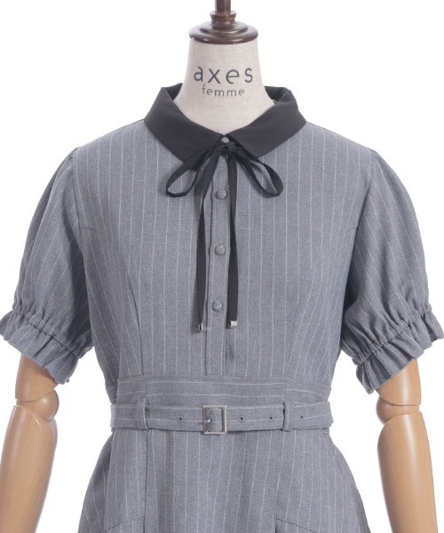 axes femme ワンピース プレッピーライクミニワンピース