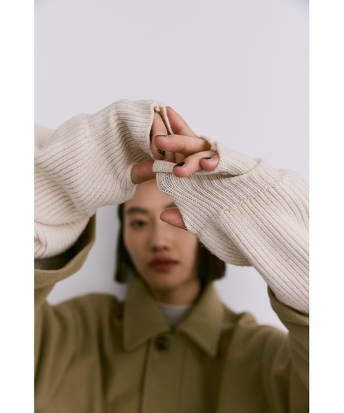 un/neu アームカバー ルーズニットアームウォーマー / リブニット