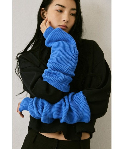 un/neu アームカバー ルーズニットアームウォーマー / リブニット