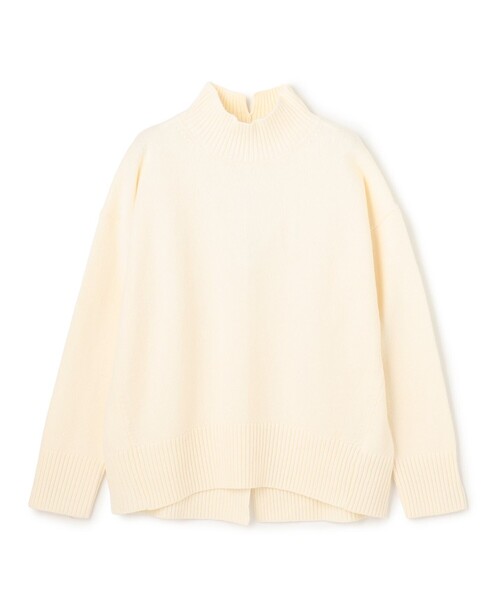 タグ付未使用 カシミヤブレンドピンク ボタン付き長袖セーター IENAイエナ IENA カシミヤ クルーネックカーディガン ピンク 金ボタン ニット