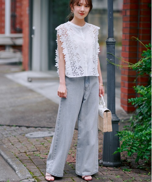 COHINA DENIM フレアワイド-regular-S / ライトインディゴ COHINA DENIM フレアワイド-regular-S / ライトインディゴ
