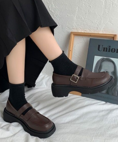 美品38 ダークブラウン メリージェーン ローファー ローファー レトロメリージェーンローファー レディース : ZOZOTOWN