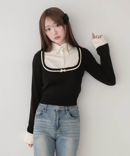 PriCHOU ニット セーター シャツコンビニット / Shirt Combo Knit