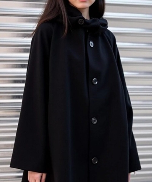 cammie ポンチョ フロントボタンフードコート レディース : ZOZOTOWN