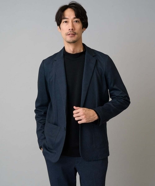 アー・ヴェ・ヴェ（a．v．v）/【イージーケア/ストレッチ】メランジポンチテーラードジャケット【洗濯機で洗える】通勤/ビジネス〈ON a.v.v（アー・ヴェ・ヴェ） コート ジャケット 「イージーケア