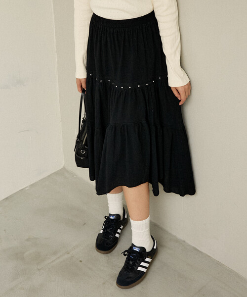 PUBLUX（パブリュクス） スカート スタッズ付き アシンメトリー