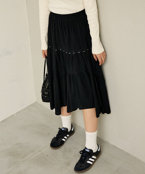 PUBLUX（パブリュクス） スカート スタッズ付き アシンメトリー