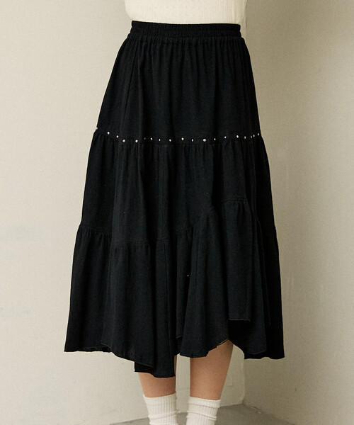PUBLUX（パブリュクス） スカート スタッズ付き アシンメトリー
