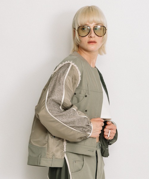 「AULA AILA」 ジップアップブルゾン 0 インディゴブルー レディース_画像6