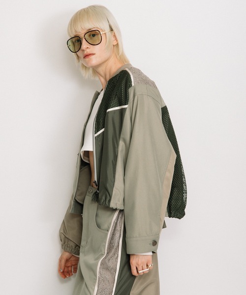 「AULA AILA」 ジップアップブルゾン 0 インディゴブルー レディース_画像7