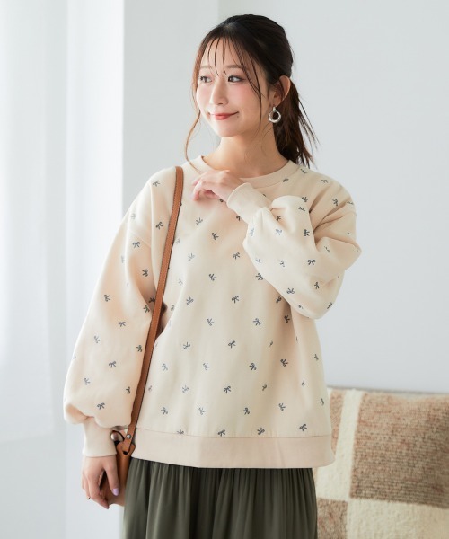 SMILELAND トレーナー スウェット 「大きいサイズ」柔らか裏起毛リボン