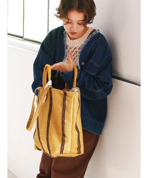 FIKA.（フィーカ） トートバッグ Loop embroidered stripe bag