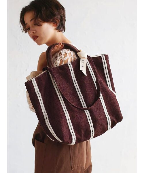 FIKA.（フィーカ） トートバッグ Loop embroidered stripe bag