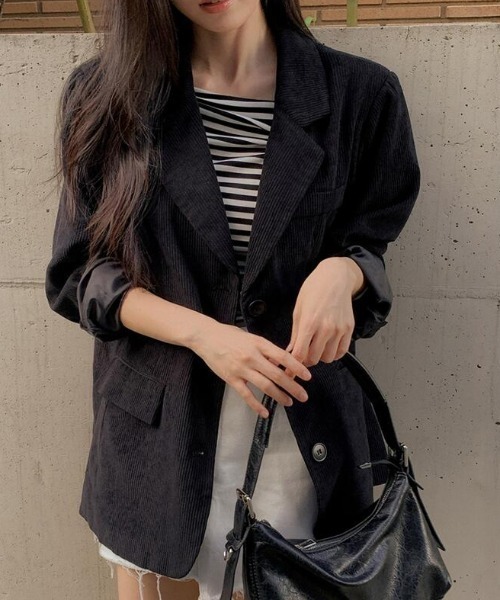 ジャケット テーラードジャケット コーデュロイブレザー レディース