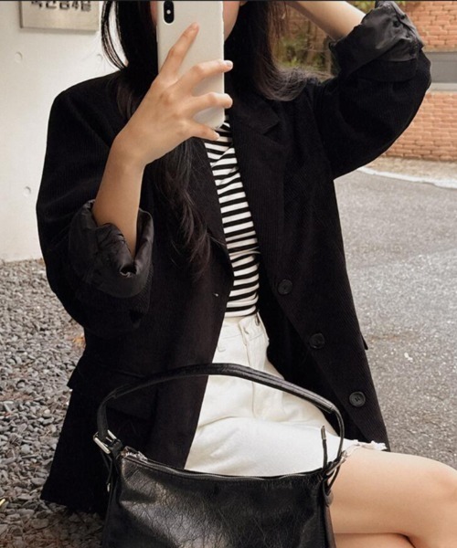 ジャケット テーラードジャケット コーデュロイブレザー レディース