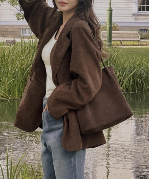 ジャケット テーラードジャケット コーデュロイブレザー レディース