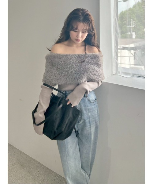 FRAY I.D（フレイ・アイディー） ニット セーター ファーケープニット