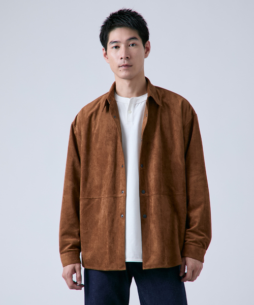 B.C STOCK（ベーセーストック） シャツ フェイク レザー / スエード