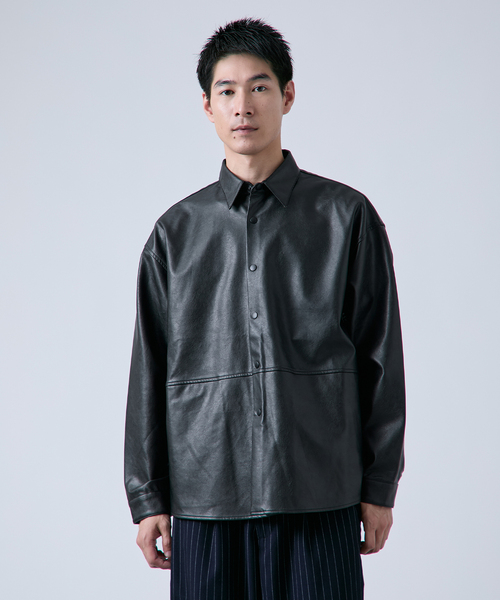B.C STOCK（ベーセーストック） シャツ フェイク レザー / スエード