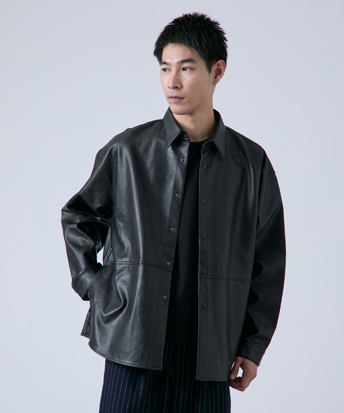 B.C STOCK（ベーセーストック） シャツ フェイク レザー / スエード