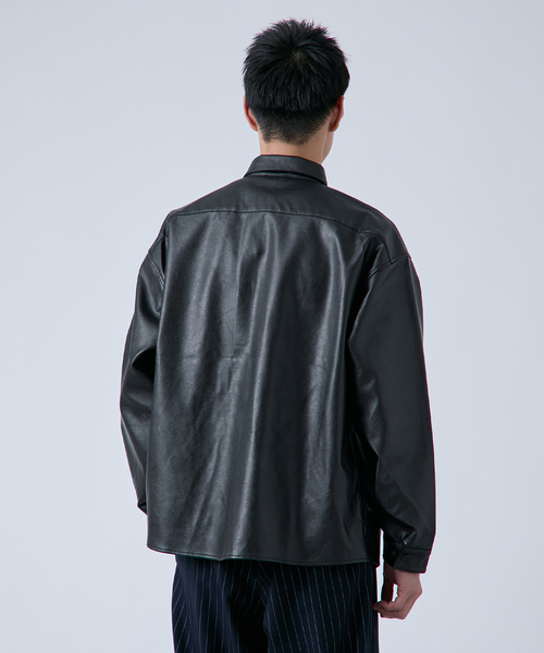 theory 黒 レザーシャツジャケット Mサイズ Theory - 美品 セオリー メンズ シャツレザーブルゾンの通販 by a shop