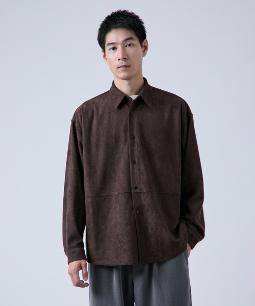 【激シブ】backbone レザーシャツジャケット B.C STOCK（ベーセーストック） シャツ フェイク レザー / スエード