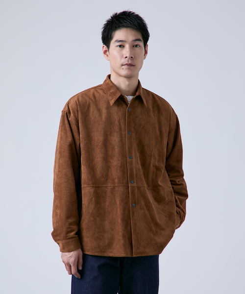 B.C STOCK（ベーセーストック） シャツ フェイク レザー / スエード