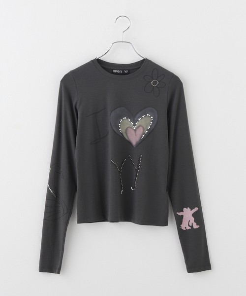 OPEN Yy tシャツ 「OPEN YY / オープンワイワイ」 Knitted BEADED I
