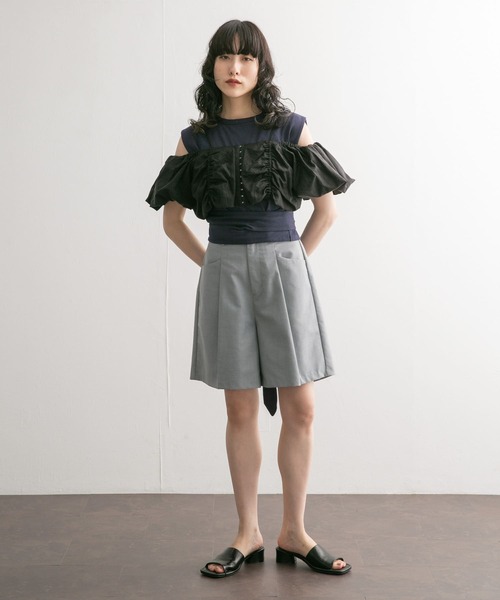 「KBF」 ノースリーブトップス ONE イエロー レディース_画像6