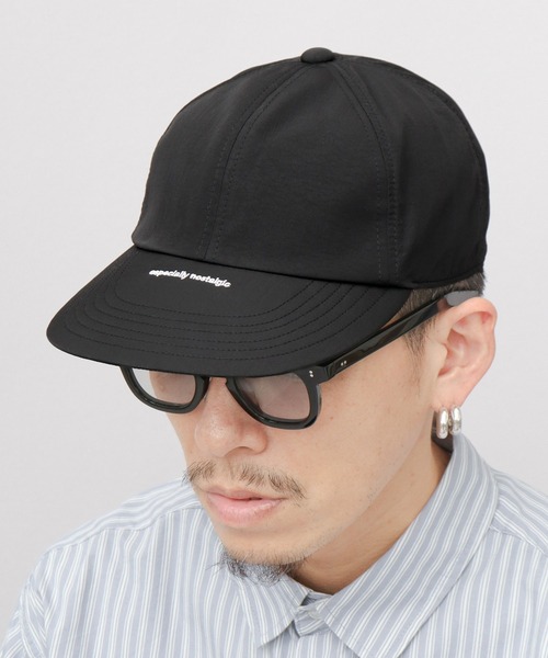 A.M.S. キャップ 帽子 シャイニーナイロン ソフトつば つば刺繍 ナロー